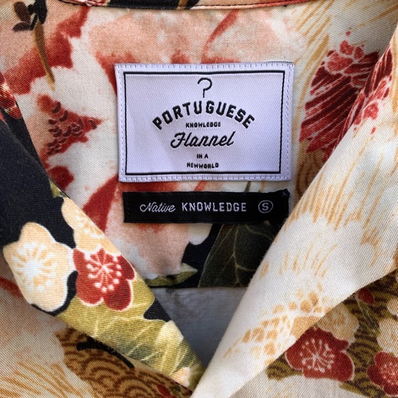 Portuguese Flannel Birds of Paradise Short Sleeve Camp Black/Pink Size small - Picture 4 of 4